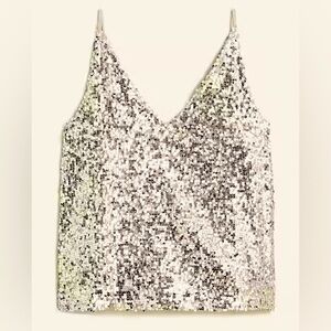 J Crew Carrie V-Neck Camisole in Sequin